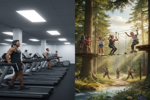 el deporte aire libre vs gimnasio